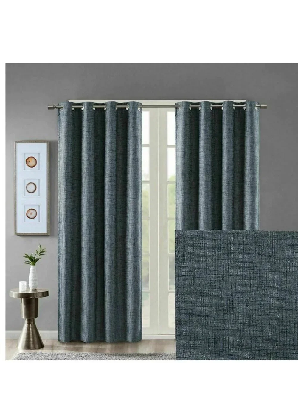 SunSmart Maya 50'' X 54'' Printed Heathered Blackout Window Panel, Blue